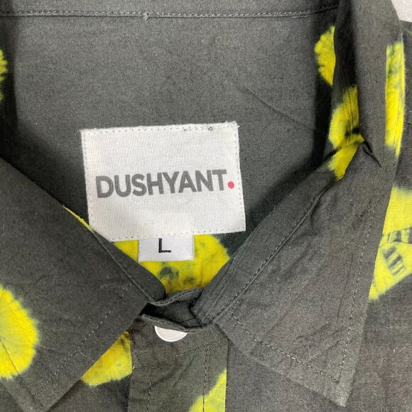 Men's Black and Yellow Casual Button Down Shirt - Picture 4 of 12